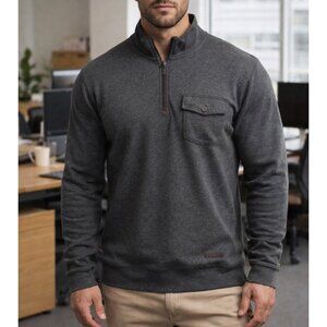 Ted Baker 1/4 Zip Sweater Mens Sz 6  Pullover Outdoors Pocket See Measurements